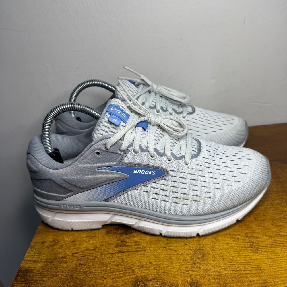 Brooks Dyad 11 Running Shoes Womens Size 8 D Wide Grey Blue 1203121D065